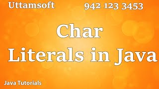 char literals in java | char data type in java
