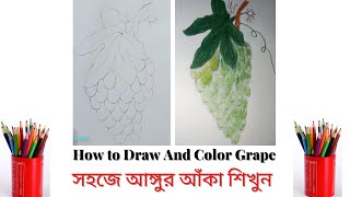 How To Draw Grapes Step By Step 🍇 Grapes Drawing Easy # সহজে আঙ্গুর আঁকা শিখুন