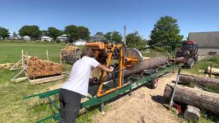 Sawing 2x8 lumber by the bay