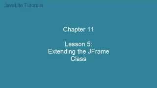 Chapter 11 (Lesson 5: Extending the JFrame Class)