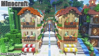 【10分で寝落ち・睡眠用BGM】よく眠れるマインクラフトサバイバル建築(Sleepy Minecraft longplay)おしゃれなヨーロッパ風の街並みを作る【マイクラ建築】