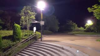 広島市安佐南区西風新都 こころ住宅街の公園の夜。