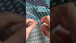 Crochet Stitch Tutorial: Moss Stitch #crochet #shortscrochet #crochettutorial