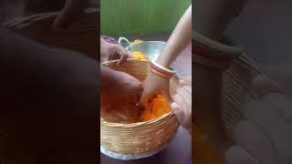 Making process of Palm paste from ripe Palm.