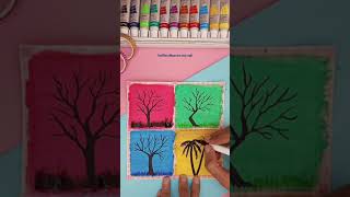 4 Easy Mini Painting Techniques 🖌️ #shorts #youtubeshorts #art #painting #ahsanartandcraft