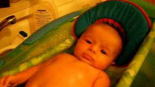 one of Gavin's first baths