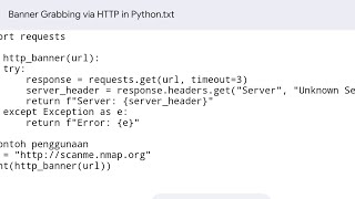 Banner Grabbing via HTTP in Python