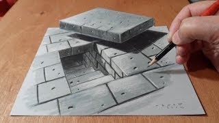 Art 3D Drawing Tunnel Stairs, How to Draw Stairs, Artistic Graphic