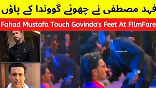 Fahad Mustafa Touch Govinda's Feet At FilmFare Middle East Achievers Night Awards 2022 Pakistan ind
