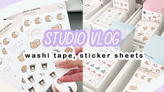 studio vlog 05: designing sticker sheets, washi tapes, packing orders | paper sutekka stationery