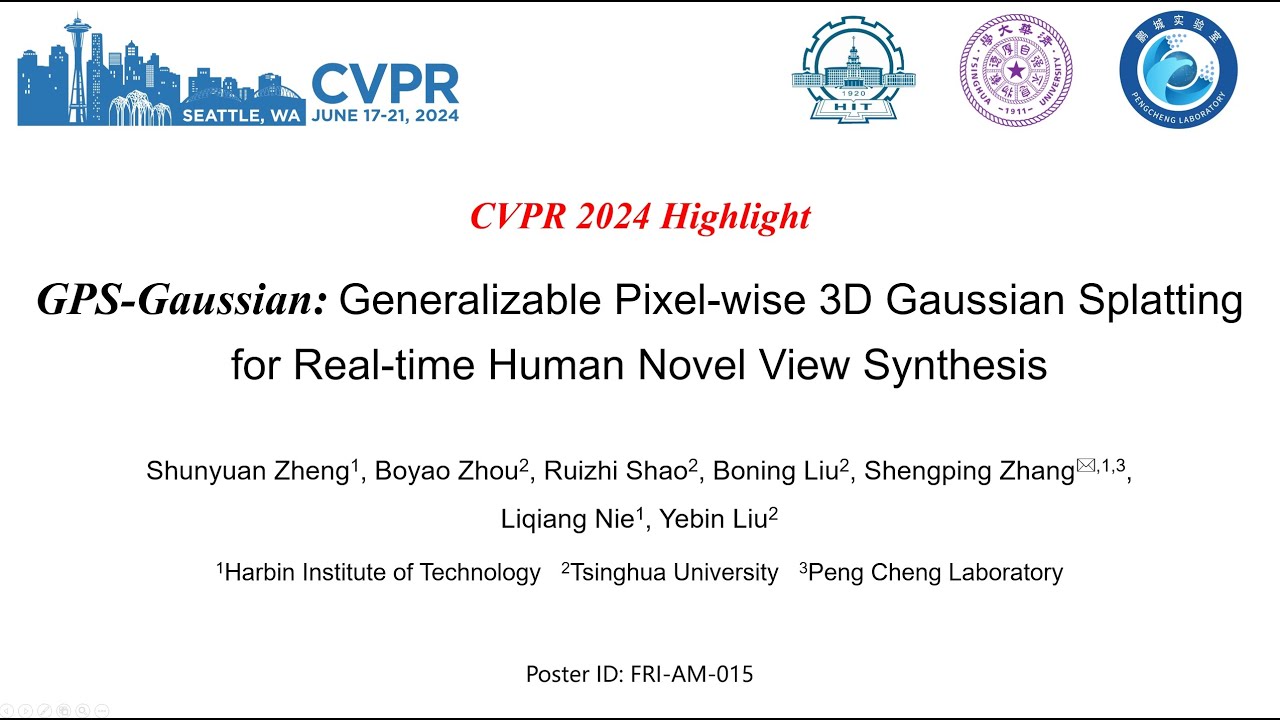 Cvpr 2024 Highlight Gps Gaussian Youtube