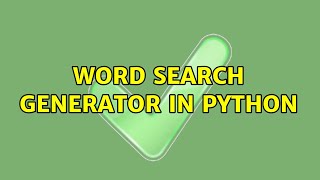Word search generator in Python