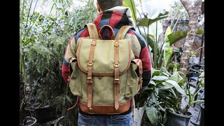 Cowhide canvas backpack, daily commuting and short distance travel backpack#backpack #knapsack #bag