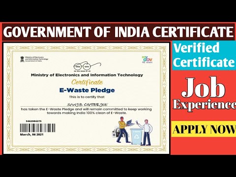 Free Online Government Certificate | Government Of India | Govt Pledge ...