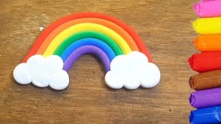 super clay Rainbow making | clay art | how to make rainbow 💭🌈