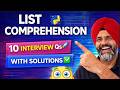 Python List Comprehension 🔥 | Top 10 Interview Questions + Solutions | Day 23 Practice Tutorial