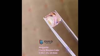 💖 摩根石裸石 💖  可出 GUILD 證書 有Video merald形櫻花粉🌸粉紅摩根裸石，稀少cutting5.98ct， 10X 10.90mm