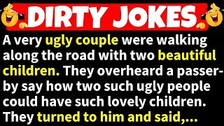 🤣DIRTY JOKES! - A Very Ugly Couple were Walking Along the Road with Two Beautifu