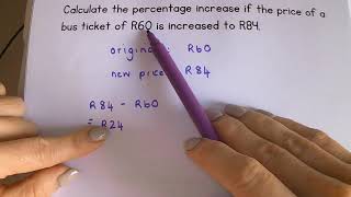 Maths Grade 7 Calculating percentage increase and decrease