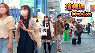 4k Osaka Walk | 大阪道頓堀😎えびす橋を散歩| 道頓堀川万灯祭 | Dotonbori |August 8月| 2022