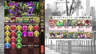 【パズドラ】ゴールデンチャレンジ　Lv7【全属性必須】（羽川翼×キャプテン・マーベルPT）