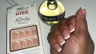 NEW SHORT CLASSY FRENCH TIPS NAILS FOR EVERYDAY LIFE FT KISS SALON ACRYLIC FRENCH