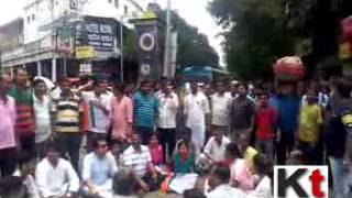 Chatra Parisad protesting against student death in Sabang College