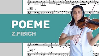 Poeme - Z.Fibich - easy arrangement for violin and piano - music sheet