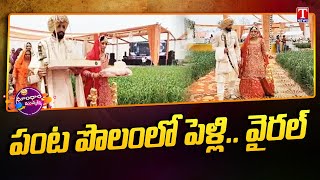 పచ్చని పంట పొలాల్లో పెళ్లి.. ఆ రైతులే ఆదర్శం..| Dhoom Dhaam Muchata | T News