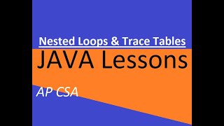 AP CSA Unit 4 Nested Loops and Trace Tables