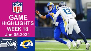 Seattle Seahawks vs Los Angeles Rams Week 18 Game Highlights | NFL Highlights Season 2024