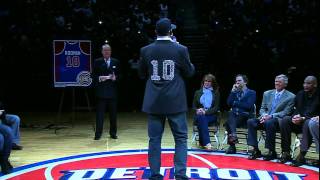 Pistons retire Dennis Rodman's number