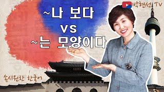 속시원한 한국어, ~나 보다 vs ~는 모양이다