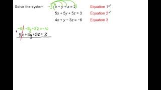 Solving a 3 Variable System with No Solution Video