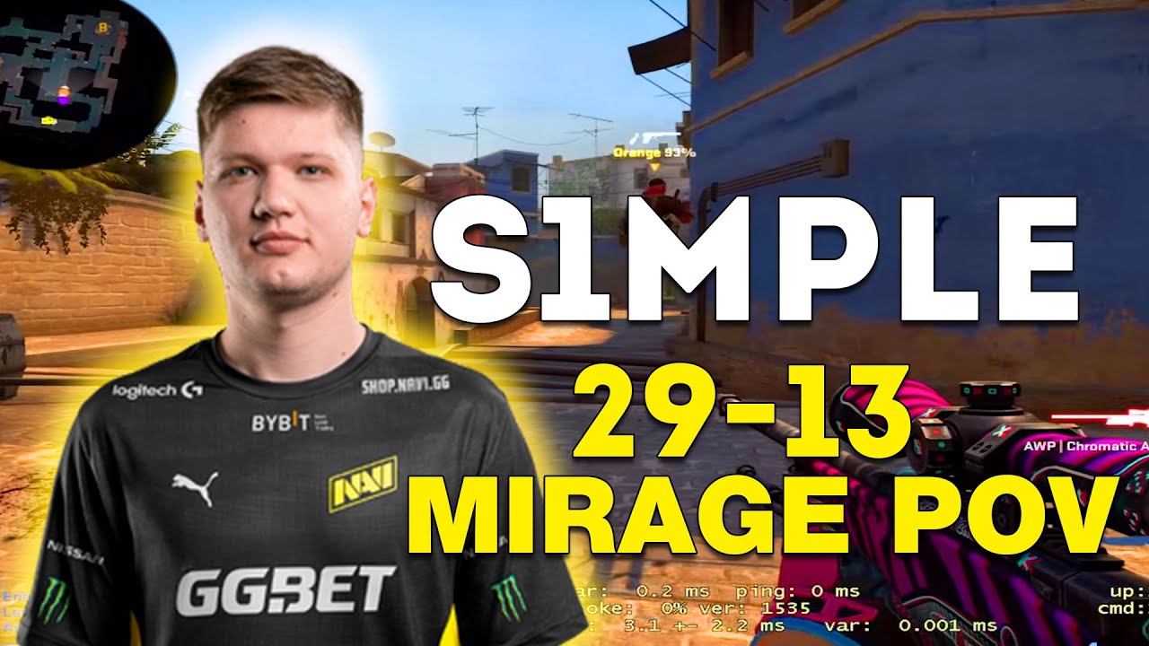 POV NAVI S1mple(29/13) FACEIT(mirage) W/b1t Against Sdy - YouTube