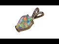 Coober Pedy Opal Pendant Diamonds 14k Gold - 8313 | FlashOpal