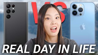 Galaxy S22 Ultra vs iPhone 13 Pro - REAL Day In Life | Camera & Battery Test