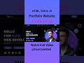 Create Portfolio Website Using HTML and CSS | Fast Code