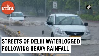 Streets of Delhi waterlogged following heavy rainfall