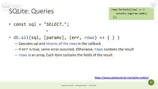 WA1-2022-L07: Asynchronous Programming. Interfacing with SQLite.