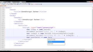 JavaScript - Date Class - Part 1