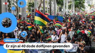 Grote demonstratie na olieramp bij Mauritius