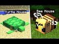 Minecraft TURTLE MOB HOUSE VS BEE MOB HOUSE MOD / BUILD MOB INSTANT WITH STRUCTURES ! Minecraft Mods