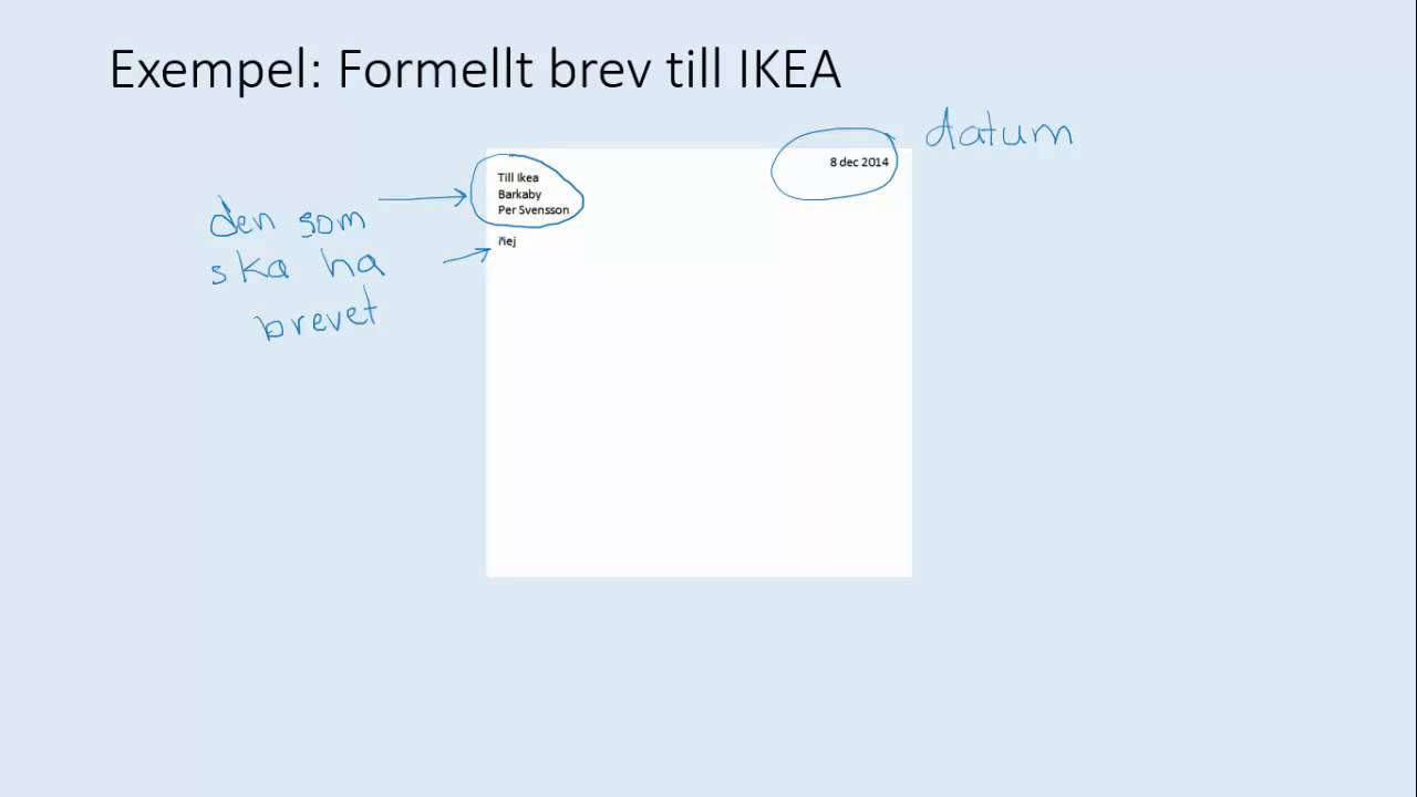 Formellt Brev - YouTube