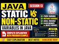 13. what is Static and Non-Static Variables in Java | Instance Variable vs Local Variable | S 13