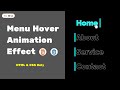 HTML CSS hover effect - Menu hover effects css | HTML CSS menu bar design
