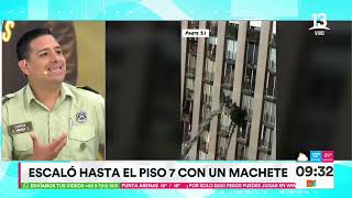 Tenía un arma blanca: Hombre fue detenido por escalar edificio en Santiago  | Tu Día | Canal 13