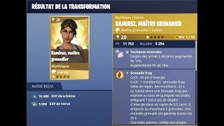 fortnite schema de transformation hero pour ramirez maitre grenadier mythique - mythique fortnite