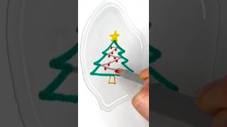 😻 Drawing Christmas Tree but in Water 🎄 #christmas #easydrawing #kids #color #shorts