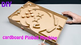 How to Make a Pinball Machine with Cardboard | pinball game machine DIY